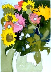 Zinnias et tournesols - Simard, Claude A.