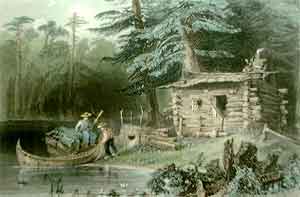 A Shanty on Lake Chaudière - Bartlett, W. H.